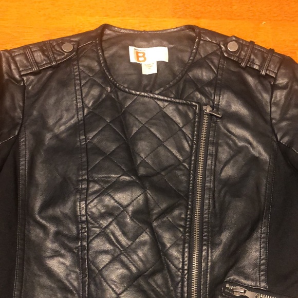 Bernardo Collection B Women’s Size M Black Moto Faux Leather Quilted Jacket - Picture 10 of 13